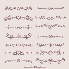 a set of hand drawn decorative design elements