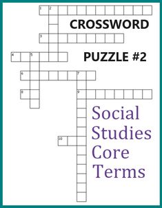 the crossword puzzle 2 social studies core items