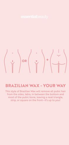 Unsure what our Brazilian Wax - Your Way service includes? This wax will remove all public hair from the sides, labia, in between the bottom and most of the pubic bone, leaving a neat triangle, strip, or square on the front - it's up to you! Head to the link to book xx Brazilian Waxing, Beauty Services, Book An Appointment, Beauty Treatments, Wax, Square, Books, Hair, Beauty