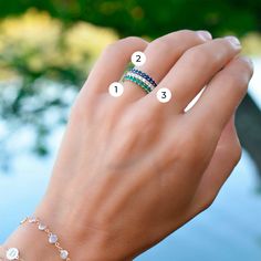 Rosecliff Emerald Stackable Ring in 14k Gold (May) Mother's Ring 2 Stones, Push Present Stackable Rings, Mothers Ring Ideas 4 Stones, Mothers Ring Ideas 2 Stones, Birth Stone Rings For Mom, Birthstone Ring Stack, Push Present Ring, Birthstone Stackable Rings, Stackable Birthstone Rings Mothers