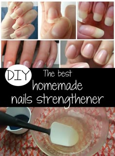 DIY The best homemade nails strengthener Nails Strengthener, Homemade Nail Strengthener, Homemade Nails, Do It Yourself Nails, Natural Nail Care, Nagel Tips, Nail Care Tips, Brittle Nails, Nail Growth