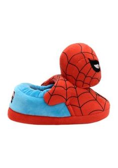 Keep his little feet cozy with these Spider Man slippers from Robeez. | Robeez Toddler Boys Spider Man Lighted Slippers, Red, 7M-8M Man Slippers, Mens Slippers, Toddler Boys, Spiderman, Slippers, Red, Fabric