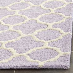 Safavieh Cambridge 130 Lavander/Ivory Area Rug Detail Light Purple Rug, Lsu Dorm, Purple Rugs, Lavender Bathroom, College Shopping, Dorm Bathroom, Girl Apartment, Bathroom Master, Purple Bedroom