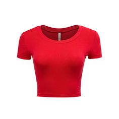 Red Top Outfit, Food Motivation, Basic Crop Top, Red Tank Tops, Crop Top Outfits, Birthday Wishlist, Basic Shirts, Slim Fit Shorts, Red Outfit