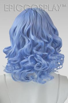 Diana Ice Blue Short Curly Wig Our Diana wig is the perfect style for anyone seeking bountiful volume and bounce. This Ice Blue short curly wig comes pre-styled with tight, ringlet curls that make give it a fun and fluffy appearance. The curls of this wig reach a total length of 15 inches, which gently brushes the shoulders on most people when worn. They can be left as they are, or brushed out into loose waves to create a "larger than life" look. The incredibly versatile bangs reach approximatel Edgy Hairdos, Versatile Bangs, Blue Curly Hair, Ringlet Curls, Short Curly Wig, Wig Curly, Blue Wig, Short Curly Wigs, Curly Hair Wig