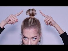 Top Head Bun, Messy Bun For Waist Length Hair, Messy Bun Med Length Hair, How To Do A Messy Bun With Fine Hair, Quick Messy Bun Tutorial Short Hair, Messy Bun Shorter Hair, Top Bun For Medium Length Hair, Quick Easy Messy Bun Tutorial, One Hair Tie Messy Bun