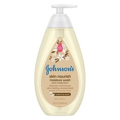 20.3-fluid ounces of Johnson's Skin Nourish Moisture Baby Body Wash enriched with vanilla & oat scents to gently cleanse baby's delicate skin and hair, leaving your little one's skin feeling touchably soft and smooth Designed to gently cleanse and leave skin feeling moisturized, this baby wash is enriched with 2x more moisturizers* and a gentle vanilla & oat scent. *vs Johnson's Bedtime Wash Body Scents, Baby Body Wash, No More Tears, Body Smells, Baby Oil, Johnson And Johnson, Baby Body, Body Hair, Baby Skin