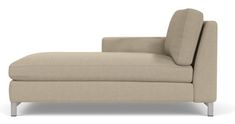 a beige chaise lounge chair on a white background