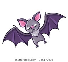 a cartoon bat flying in the sky