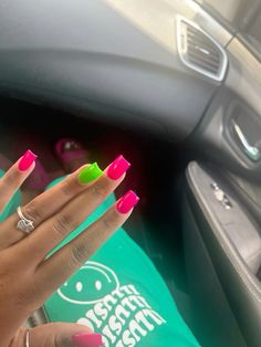 Cheap Nail Ideas, Nail Compilation, Teal Acrylic Nails, Diy Acrylic Nails, French Tip Acrylic Nails, Simple Acrylic Nails