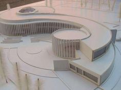 an architectural model of a circular building