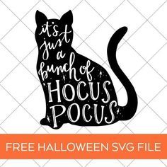 a black cat with the words it's just a bunch of hocus pocuss