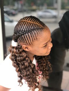 Hairstyle For Gymnastics, Braided Ponytails With Heart, Little White Girl Braid Styles Ponytail, Kids Braided Ponytail With Curls, Ponytail With Butterfly Braid On Top, Braided Ponytail With Bangs For Kids, Ponytails Hairstyles, Twisted Braids, Trendy Bob Hairstyles