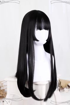 Two Colors Hime Cut Long Straight Hair Classic Lolita Wigs – LolitaInside Hime Haircut Long Straight, Haircuts For Long And Straight Hair, Hime Haircut Long, Long Hime Cut, Hair Styles Japanese, Hime Bangs, Hime Cut Long Hair, Long Straight Hair With Bangs, Long Long Hair