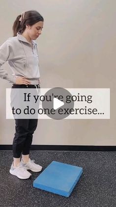 a woman standing in front of an exercise mat with the words if you're going to do one exercise