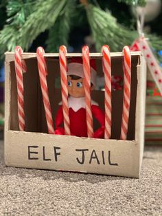 Bringing a little fun on a countdown to Christmas with Jingles the elf. Elf jail. Funny Elf On The Shelf, Elf Ideas Easy, Awesome Elf On The Shelf Ideas, Elf Magic, Elf Activities, Xmas Elf, Elf Antics, Elf Fun, Christmas Tablescape