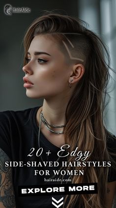 Long Hair With Undercut Side Shave, Womens Partial Shaved Hair, Side Shave Hairstyles Women, Side And Undercut Long Hair, Side Shave For Women, Female Viking Hairstyles Shaved Sides, Shaved Lines In Hair Women, Long Hair With Side Shaved, Shaved Side Of Head Women