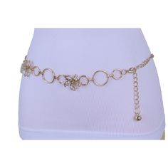 Style : Fashion Style Look / High Waist Or Hip Condition : Brand New Color : Gold Metal Chain Links Waistband And Charms + Silver Clear Rhinestones Beads Size: One Size Belt Small - Large Waist Size: About 25" - 43" Belt Width : About 1 3/8" Very Special Fashionable Belt Brand New Trendy Women Stylish Waistband Spring Summer Collection Ladies Fashion Sexy Belt - Day Or Night Classic Look Or Party Time Brand New Sexy Fun And Edgy Fashion Special And Unique Stylish Belt Ladies Fashion Fancy Casual Gold Chain Belt For Party In Spring, Trendy Spring Chain Belt For Party, Chic Gold Chain Belt For Spring, Trendy Spring Party Chain Belt, Chic Spring Chain Belt, Elegant Adjustable Chain Belt For Summer, Elegant Spring Chain Belt With Chain Strap, Elegant Chain Strap Belt For Spring, Fun Belts