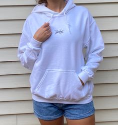 Hand embroidered sweatshirt, let me know what you would like embroidered on your hoodie in the customization box! You can pick what color hoodie you would like your design on. (All designs will be simple minimalistic in style) Simple Embroidery Designs Hoodie, White Hoodie With Embroidered Text For Winter, White Sweatshirt With Letter Embroidery For Everyday, Winter White Hoodie With Embroidered Text, White Sweatshirt With Letter Embroidery, White Everyday Sweatshirt With Letter Embroidery, White Hoodie With Letter Embroidery, White Winter Hoodie With Embroidered Text, Casual White Sweatshirt With Floral Embroidery