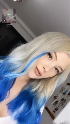 Blonde And Blue Hair, Pastel Hair, Hair Color Trends, Blue Hair, Dyed Hair, Hair Inspo