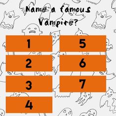 the numbers for halloween movies are arranged in orange and black, with ghost faces on them