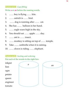 an image of a worksheet with words and pictures to describe the same thing