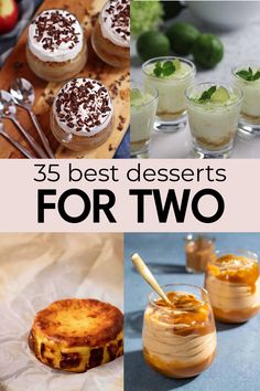 desserts for two with text overlay that reads 35 best desserts for two