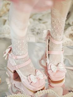 Step into a world of whimsy with these charming Sweet Lolita Shoes, perfect for tea parties or everyday outings. Featuring a delightful round-toe design, these shoes boast a comfortable 8cm high block heel, offering both style and stability. The shoe's upper is adorned with an elegant bowknot, adding a touch of sweetness to your ensemble, while the detachable butterfly clip at the heel offers customizable flair. Completing the look are heart-shaped buckles that infuse a romantic touch, making th Cute Bow Heels For Spring, Cute Spring Heels With Round Toe, Dream Daughter, Heart Heels, Steampunk Fashion Female, Kawaii Shoes, Heart Fashion, Princess Shoes, Goth Dress