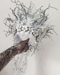 Fairy Headpiece Diy, Handmade Crowns, Winter Flower Crown, Snow Crown, Winter Crown, Ice Crown, Fairy Headpiece