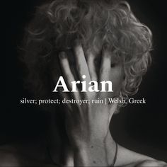 a woman covering her face with her hands and the words arian above her head