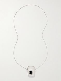 Sophie Buhai's 'Matchbank' necklace is the perfect way to store mementos close to your heart - the top opens to reveal a small space that will easily fit a picture or even a lucky coin. Handmade from polished silver, it's strung with a rectangular pendant set with a dramatic onyx. Sophie Buhai, Eyewear Shop, Flat Dress Shoes, Floral Dresses Short, Onyx Necklace, Sunglasses Shop, Fashion Jewelry Necklaces, Pendant Set, Small Space