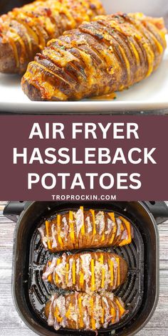 air fryer hasselback potatoes on the grill and is ready to be cooked