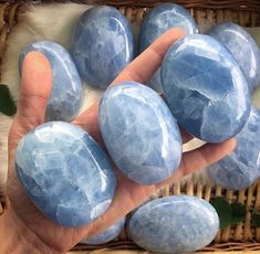 https://thecitrinecircle.com/blogs/identifying-crystals/blue-calcite-or-celestite Decorative Rocks, Turquoise Rose, Magic Stones, High Street Shops, Blue Calcite