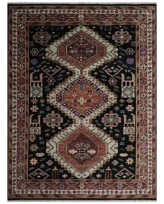 Hand Knotted Rust, Ivory and Black Traditional Heriz Wool Area Rug - The Rug Decor Kitchen Runner Rug Dark Cabinets, Warehouse Apartment, Carpet Weaving, Black Dining Room, Throw Blanket Size, Southwest Decor, 4x6 Area Rugs, 6x9 Area Rugs