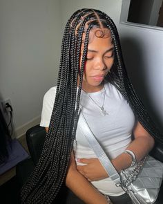 Medium Knotless, Black Kids Braids Hairstyles, Big Box Braids Hairstyles, Twist Braid