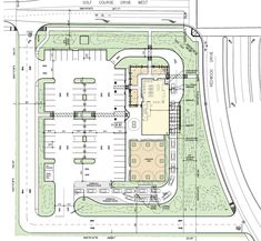 an architectural drawing shows the plan for a parking lot