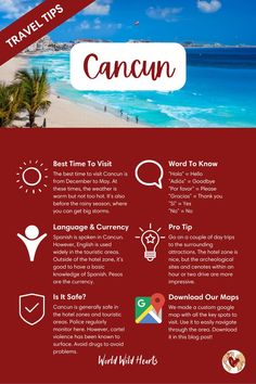 cancun mexico travel tips Mexico Trips, What To Do In Cancun Mexico, Cancun Itinerary, Mexico Cancun, Places To Visit In Cancun Mexico, Cancun Activities Things To Do, Cancun City