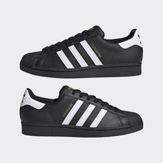 Superstar Core Black and White Shoes | EG4959 | adidas US Black Adidas Superstar, Adidas Superstar Black, Black Superstar, Adidas Superstar Women, Superstar Shoes, Adidas Shoes Superstar, Pretty Shoes Sneakers, Superstars Shoes, Baskets Adidas