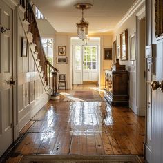 Imagine a countryside hallway that makes a bold color statement. Learn how to use unexpected hues while maintaining an English rural aesthetic. Head to our blog for daring color combinations and application techniques. English Countryside Aesthetic, Rural Aesthetic, Cozy Entryway, English Countryside Home, Countryside Aesthetic, English Interior, Mid Century Minimalist, Perfect English, Wainscoting Panels