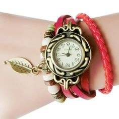 Tip: Please read the description carefully, especially the strap, body material, and precautions Women Children Retro LeatherWinding Bracelet Leaf Pendant Watch Feature: 100% brand new and high quality. Quantity: 1 Colour:Red Fashion women wrist watch Width Of Watch Belt: 13 mm Thickness: 6mm Length Of Watch: 210 mm Watch Case Material: Alloy Watch Belt Material: PU Leather Daily Water Resistant (not for swimming or showering): No Package Content: 1x Woman Wrist Watch (without retail package) sm Dangle Bracelet, Pendant Watch, Rhinestone Watches, Watch Belt, Bracelet Watches Women, Hand Accessories, Pendant Watches, Womens Watches Luxury, Women Watches