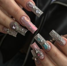 Chrome Nails, Square Nails, Stylish Nails, Nail Design, Nails Inspiration, Pretty Nails, Nail Ideas, Manicure, Nail Designs