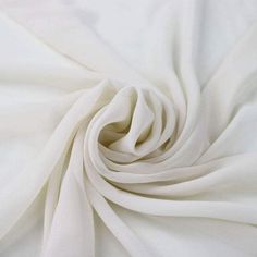 Chiffon Spandex - Off-White - 2 Way Slight Stretch Chiffon Fabric Imitation Silk 58/60" By The Yard Diy Hair Pieces, Dear Costume, White Chiffon, Chiffon Material, Maxi Robes, White Solid, Sheer Chiffon, Polyester Dress, Crafts Sewing