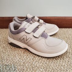 New Balance 813 Womens Walking Shoes Size 9 Velcro Closure Color: Light Grey New Without Tags New Balance Velcro Walking Shoe In A Hard To Find Grey! The Straps Allow You To Cinch Up The Shoe To Give You A Nice Secure Fit. The Straps Are Made So They Can Be Trimmed To A Just For You Length. The Insole Comes Out In Case You Have Your Own Insole/Orthotic To Drop In. Midsole Is Polyurethane For Extra Cush And Features A Roll Bar For Extra Stability. Great Traction Comes From A Rubber Outsole. New Balance, Sports Shoes, Womens Walking Shoes, Velcro Shoes, Walking Shoes Women, New Balance Shoes, Drop In, Walking Shoes, Color Light