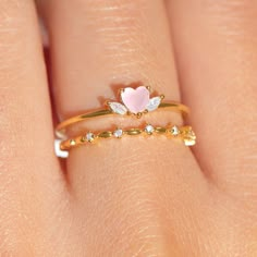 Yours Truly Ring Set – Girls Crew Rings For All Fingers, Cute Pink Rings, Unique Wedding Rings Sets Couples, Simple Promise Rings For Couples, Pretty Jewellery Rings, Small Promise Rings, Aesthetic Promise Rings, Cute Rings Gold, Promise Rings Gold