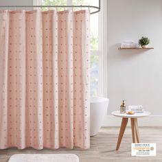 PRICES MAY VARY. 100% Cotton NEW & TRENDY - Modern shabby chic bathroom shower curtain from Brooklyn collection features a 100% cotton with a soft pink hue with an all-over pom pom tuft design that creates a beautiful texture and fresh tonal pattern. For a complete look coordinating bedding is available and sold separately QUALITY - The ultra soft cotton provides a charming and sophisticated update, while also making this shower curtain to be durable and machine washable for an easy care. MEASUR Pom Pom Shower Curtain, Shabby Chic Shower, Shabby Chic Shower Curtain, Shabby Chic Modern, Dec Pillows, Long Shower Curtains, Urban Habitat, Cotton Shower Curtain, Unique Shower Curtain