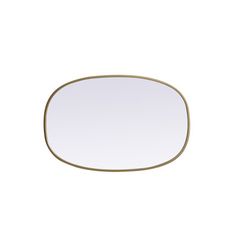 an oval mirror on a white background