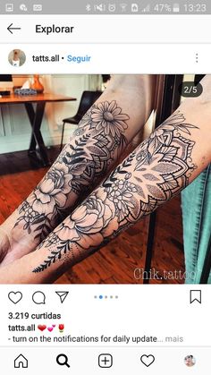 a woman's leg with flowers on it and the caption that says,