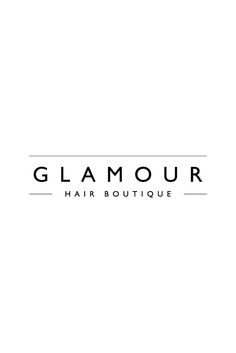 the logo for glamour hair boutique, which is located in front of a white background