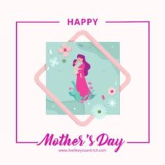 a mother's day card with an image of a woman holding her child in the middle