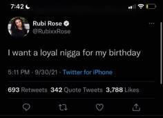 a tweet from ruby rose on her birthday is seen in this screenshot